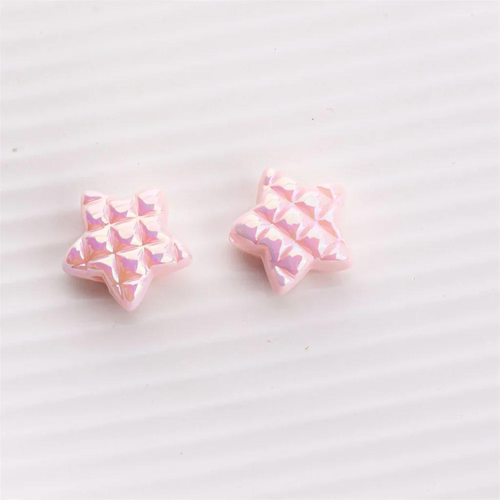 TX07 5Pcs Candy Waffle Pentagram Rhombus Love Pineapple Acrylic Charm Bead Handmade Straight Hole DIY Accessories Trend Bracelet