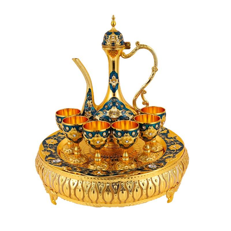 Elegant Zinc Alloy Barware Set 8-Piece Vintage Inspired Serving Home Dining Table Decor