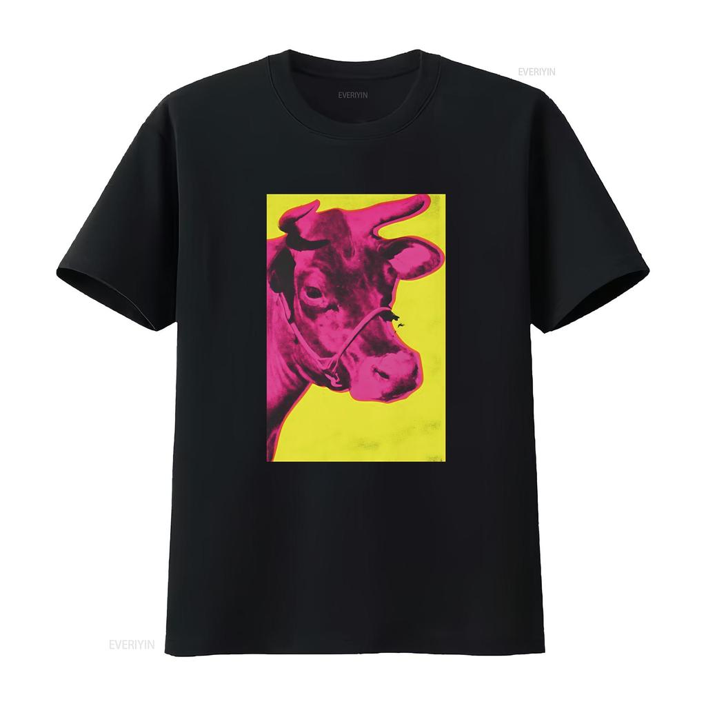 Anyd Warhall Cows T Shirt vintage Washed Top For Everyday Wear Stretched streetwear Breathable Comfortable graphic Unisex