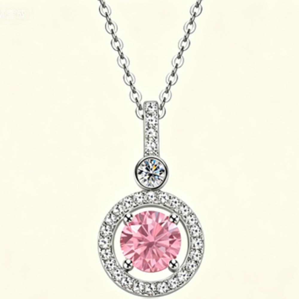 6.5mm Fashion High End Full Moissanite Necklace Ins Trendy Round Moissanite Pendant D VVS1 Exquisite Daily Jewelry