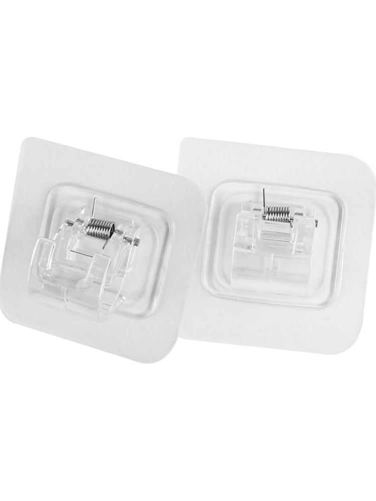 1PC Self-Adhesive Curtain Hooks No Drill Curtain Rod Brackets Stick On Curtain Rail & Pole Brackets Easy Install Adhesive Holder