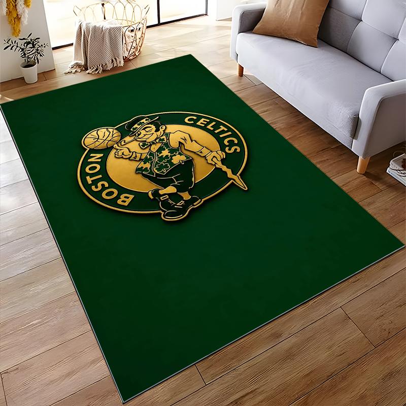 Boston Celtics Logo Themed Non-slip Rug Suitable for Living Room and Bedroom Sofas Sofas
