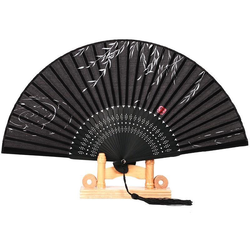Classical Chinese Dance Fan - Handmade Bamboo Folding Fan for Wall Decor, Performance Costume & Partition Screen