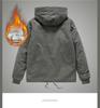 Lambswool Hooded Fleece-Lined Coat, Warm Outdoor Casual Plus Size Cotton Jacket