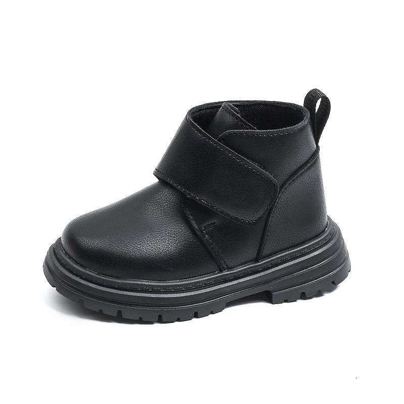 Children's Spring/Autumn Solid Short Boots – Boys' Fashion, Girls' Soft-Sole Anti-Slip Ankle Boots, Leather Boots