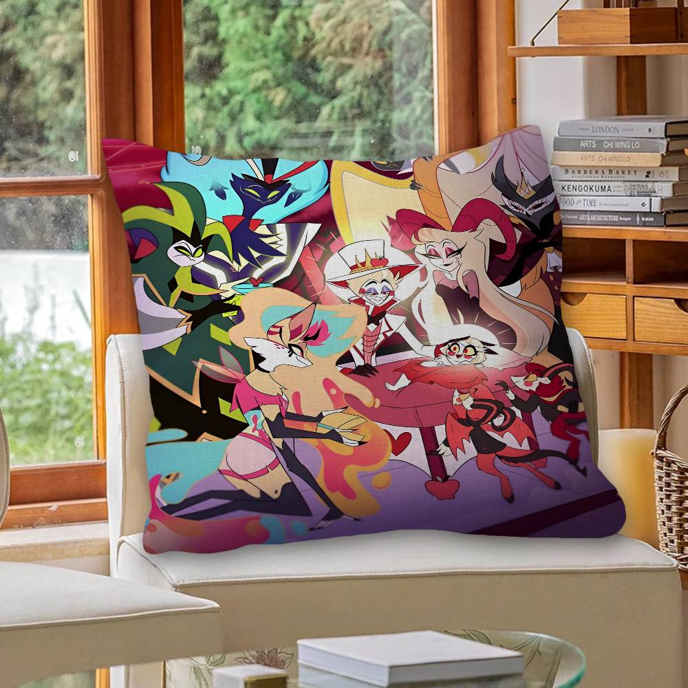 H-Hazbin Cartoon H-Hotel Pillow Gift Home Office Decoration Bedroom Sofa Car Cushion Cover case 45x45