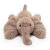Elefante Smudge Pelúcia Macia 34 cm Bege Animal de Pelúcia Fofinho