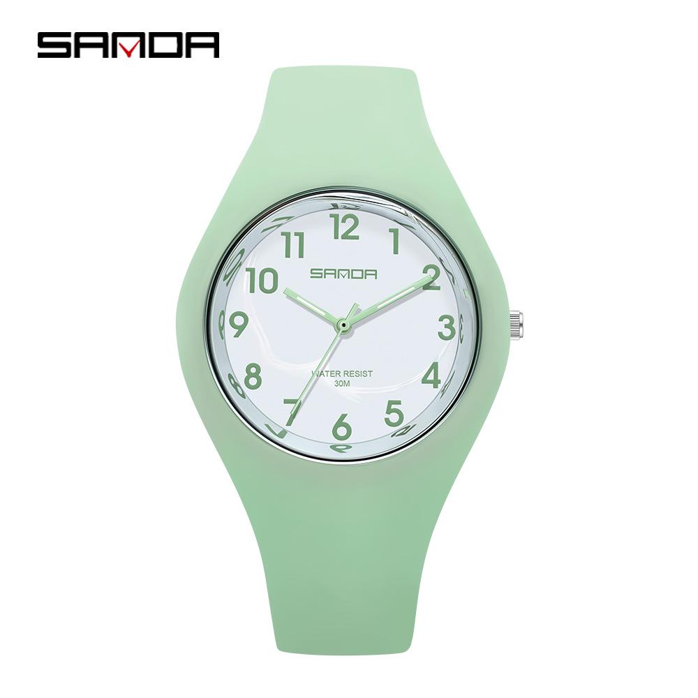 Sanda Beliebte Jugend Trendige Unisex Silikonuhr - Bonbonfarbe, Einfaches Design, Wasserdicht, Studentenfreundliche Armbanduhr