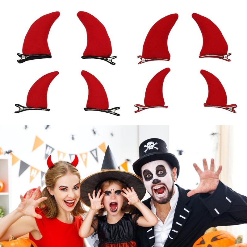 Horn Haarspange Cartoon Muster Haarnadel Rollenspiel Kostüm Haarspangen Verstellbar für Halloween Feiertagsparty