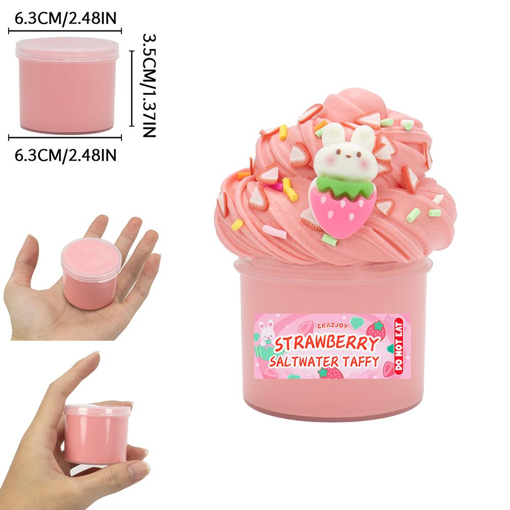 Festliches 2,37oz Fluffy Butter Slime Kit, Nicht klebriges duftendes DIY-Bastelset, weiche Stressbewältigung für Partys und Feiertagsgeschenke