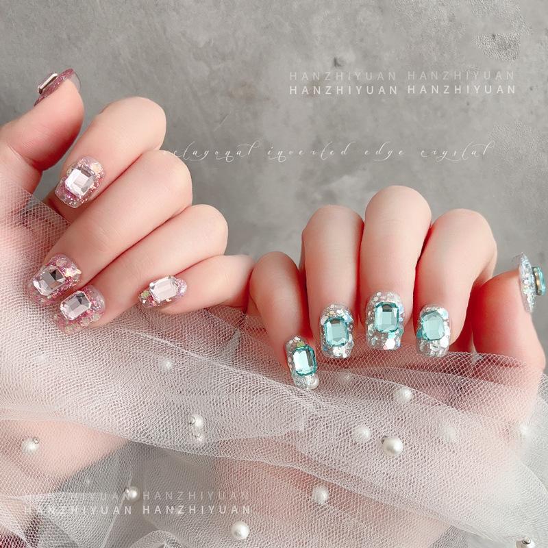 Nail Art Flatback K9 Crystal Glass Rhinestones - 6x8 Rectangle Octagon for DIY Press-On Nail Decorations