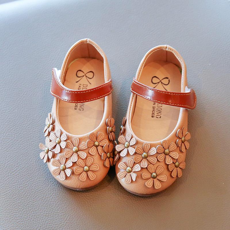 

Spring and Autumn new girls small leather shoes girl baby flower single shoes soft sole little girl fashion princess shoes 21-25 yards світло-рожевий колір