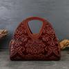 High-end, Light Luxury, Retro Ethnic Style Handbag, Genuine Leather Bag for Middle-aged Mothers, Single-shoulder Crossbody Bag