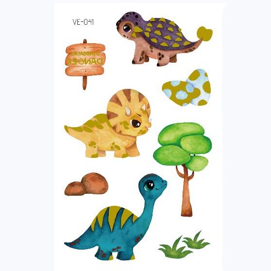 Dinosaur Tattoo Stickers Cartoon Bronzing Fake Temporary Tattoo Stickers for Kids Boy Girl Face Arm Body Art Stickers Toys
