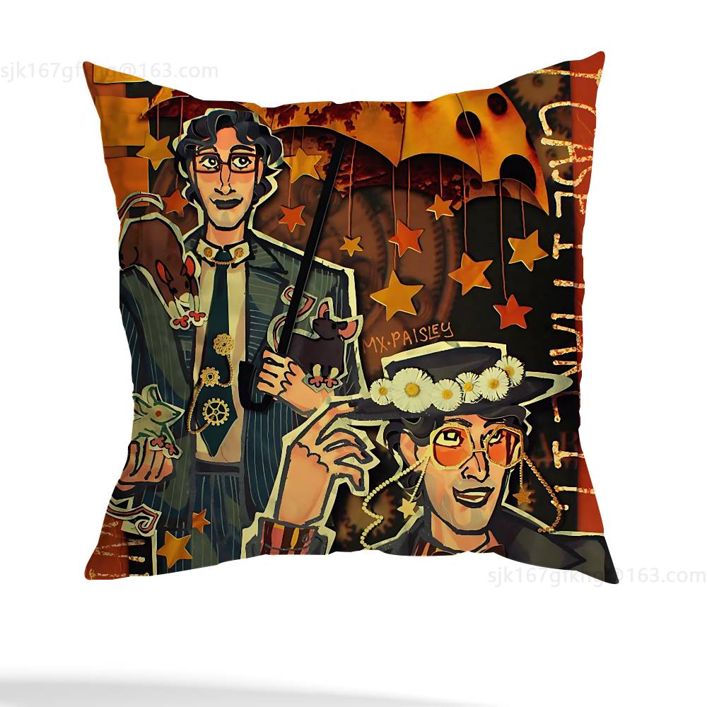 W-Will Wood  Pillow Case Sofa Living Room Bedroom Headboard Backrest Cushion Square Cushion Nap Time