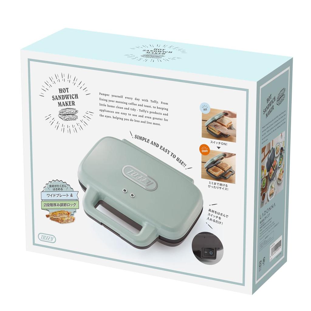 Hot Sand Maker Baking 2 Pieces Wide Plate Easy Retro Cute Breakfast Holiday Morning Living Alone [Toffy/Toffy] K-HS4 (Pale Aqua) K-HS4-PA