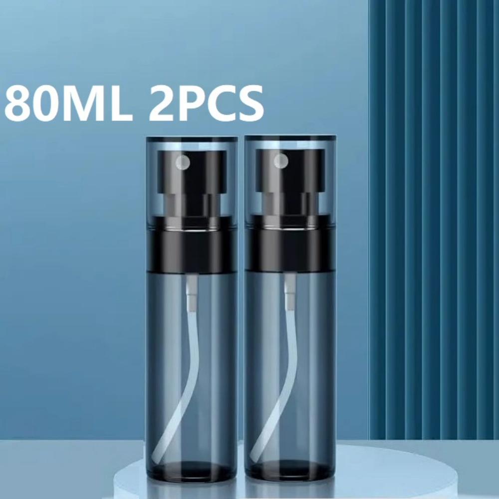 2 Pieces of 30/60/80/100/120ml Spray Bottles, Black Plastic Fine Mist Mini Mr. Bottles for Hair, Cleaning, Salon, Planting and S