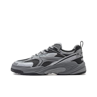 Li Ning CF Serie Su Flash Star 2 Cómodos Versátiles Amortiguación Duraderos Top Bajo Zapatillas Casuales Hombre Zapatilla Negro Gris AGLT171-4