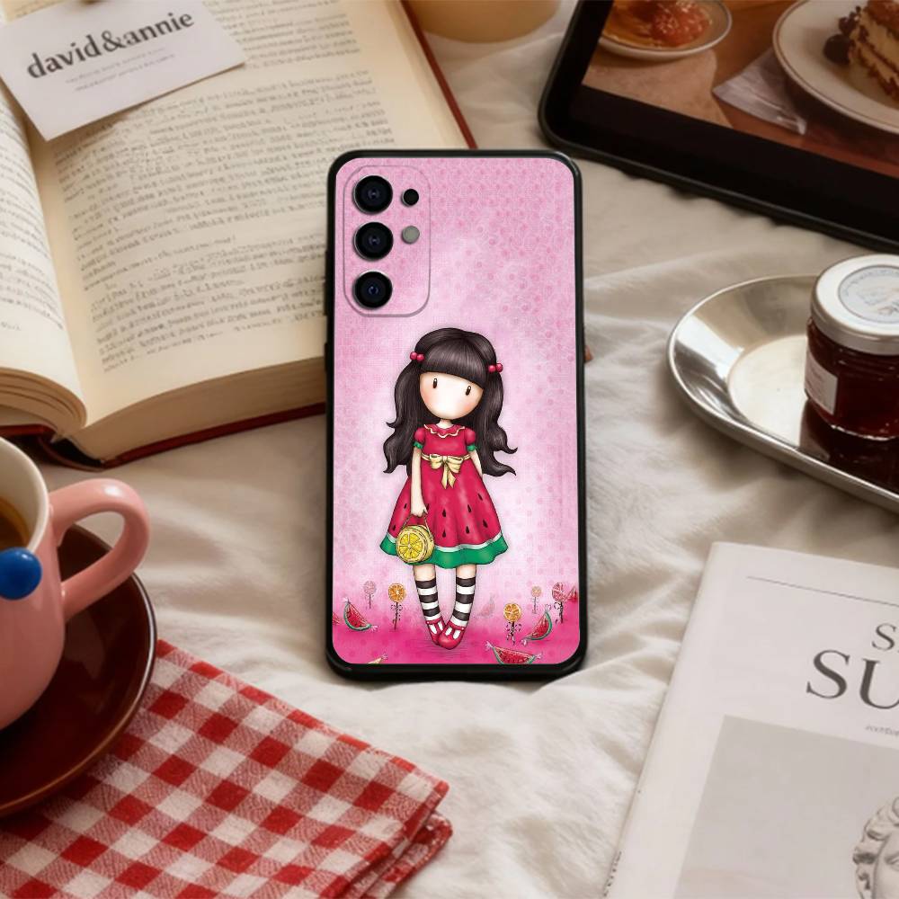 Lovely S-Santoro G-Gorjuss Series Phone Case For Samsung S 25,24,23,22,30,21,10,9,Ultra,Plus,Lite,FE,4,5 G Soft Black Case