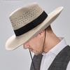 2025 Herren Großer Kopf Strohhut Papa Sommer Große Größe Sonnenschutzmütze Männlich Breiter Rand Fedora 58cm 60cm 62cm