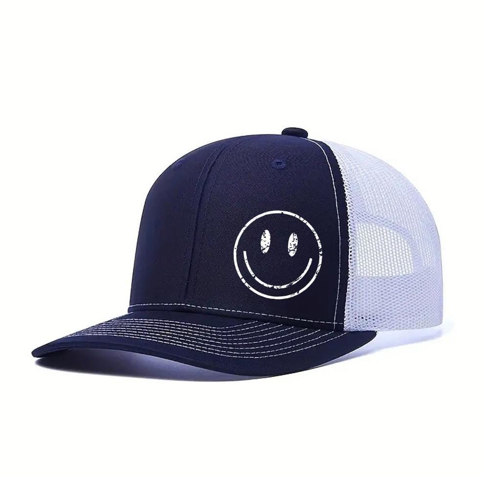Outdoor Breathable Baseball Cap With Embroidered Smile Face For Casual Summer Wear