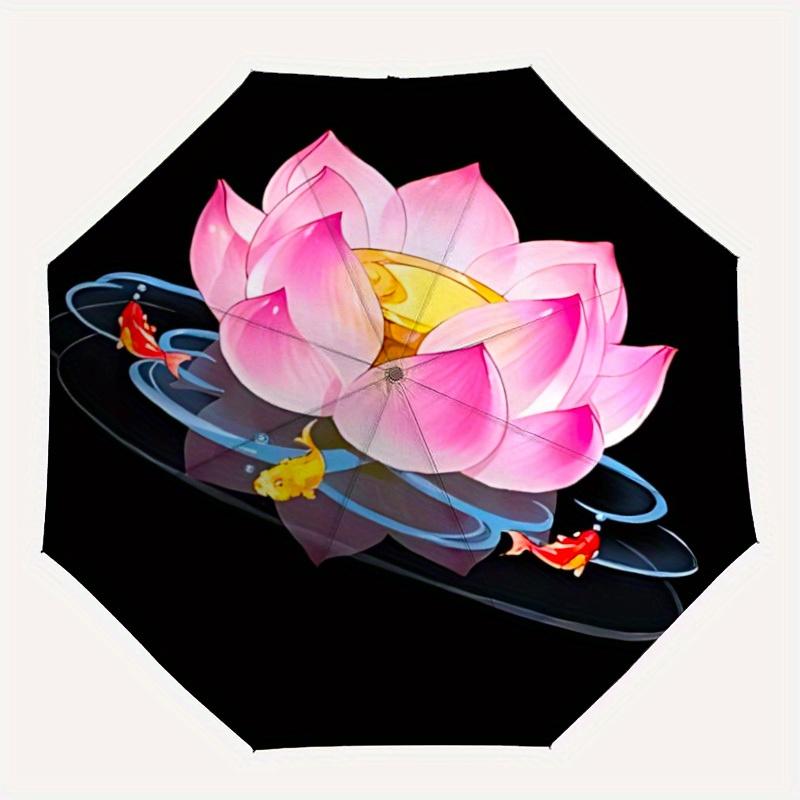 1pc Lotus Flower Umbrella - 8-Rib Automatic Open/Close, Fashionable Compact Umbrella for Outdoor Adventures yy250813150