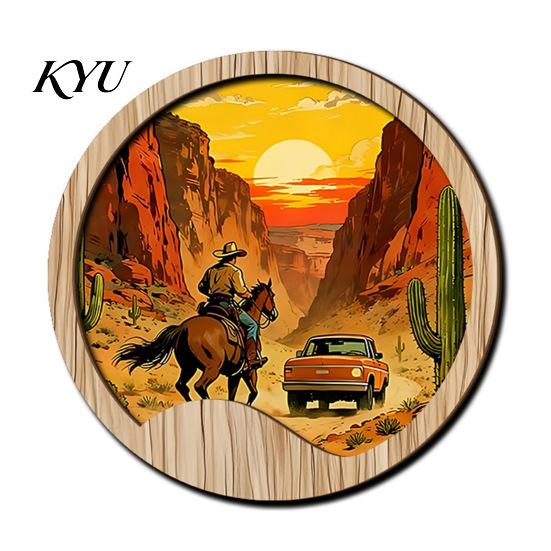 Boho Theme Wall Decorations Forest Sunset Scenery 2D Wood Hanging, Wooden Art Sign, Decorative Crafts for Walls Nature Tree Decor Bedroom Living Room