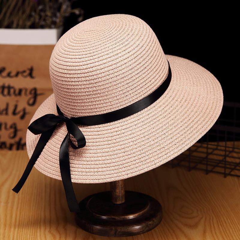 Women's Foldable Summer Beach Hat - Large Brim, Anti-UV, Floral Straw Sun Protection Hat