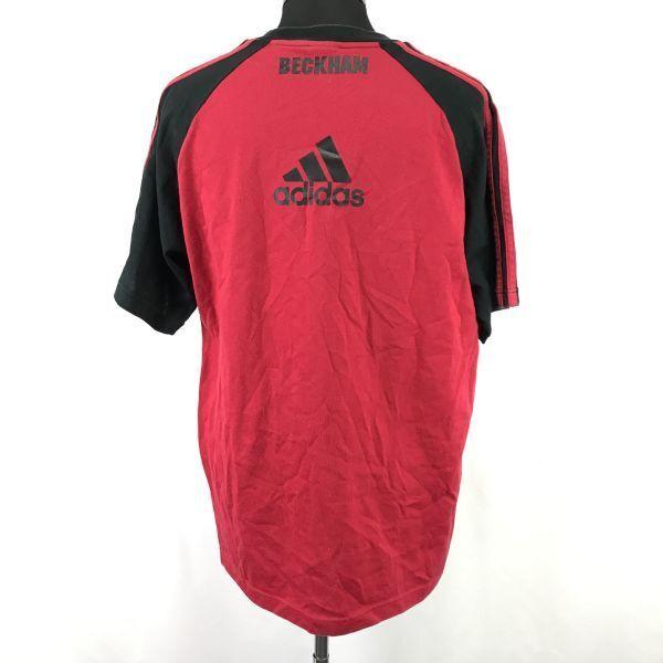 Wyprodukowano w Japonii adidas David Beckham Koszulka z krótkim rękawem O/XL Męska Czerwona BECKHAM AC Milan(UŻYWANY)