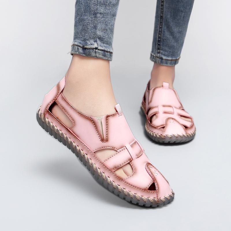 Women's Leather Sandals Casual Shoes Summer Beach Sandals