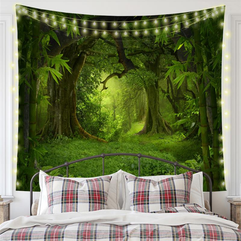 Nordic Nature Forest Landscape Mew Tapestry Background Cloth  HD Hanging Cloth Tapestry Home Decor