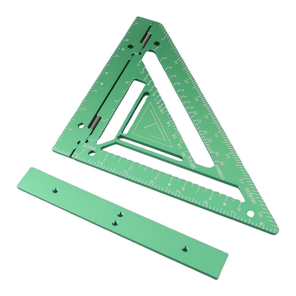 Rafter Square Tool Aluminum Alloy Woodworking Square Ruler with Jig Block Fixing Screw for