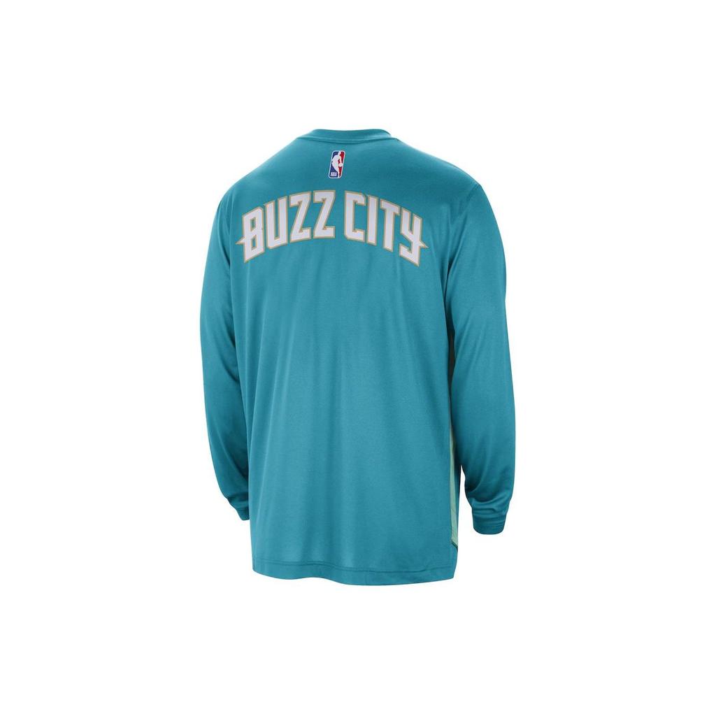 Jordan Letter Pattern Printed Training Long Sleeve T-Shirt 2023-24 Season Player Edition Charlotte Hornets Unisex Tops Green FB3591-415