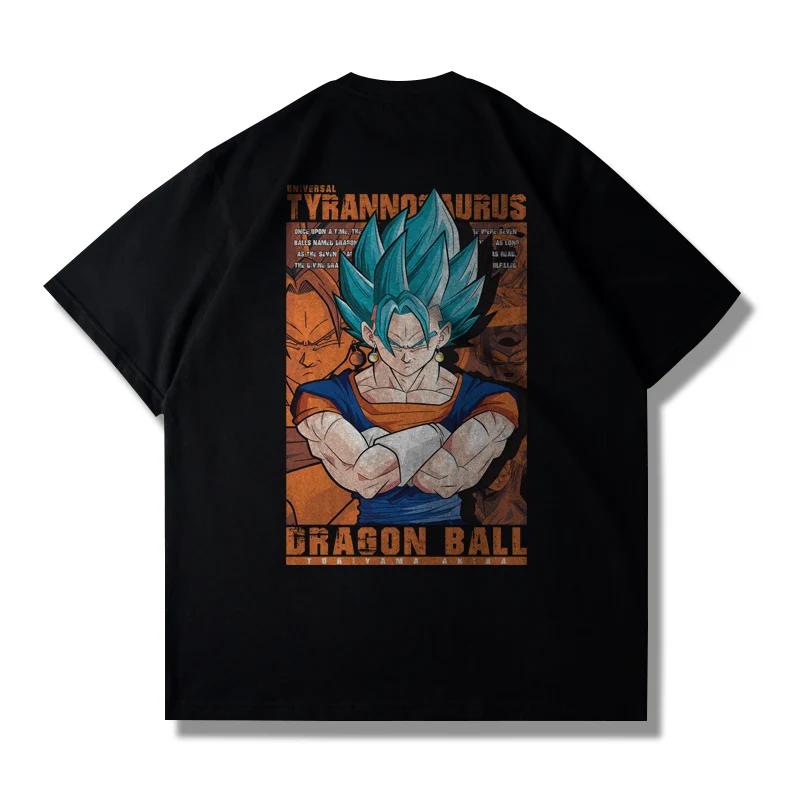 Dragon Ball Goku Shortsleeved Tshirt Unisex Large Size Loose Trendy Brand Summer Pure Cotton Unisex Parentchild Clothing