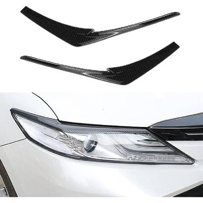 Carbon Fiber Headlight Eyebrow Eyelid Cover Trim Decoration Sticker For Toyota Camry 2024 2018 Accessories