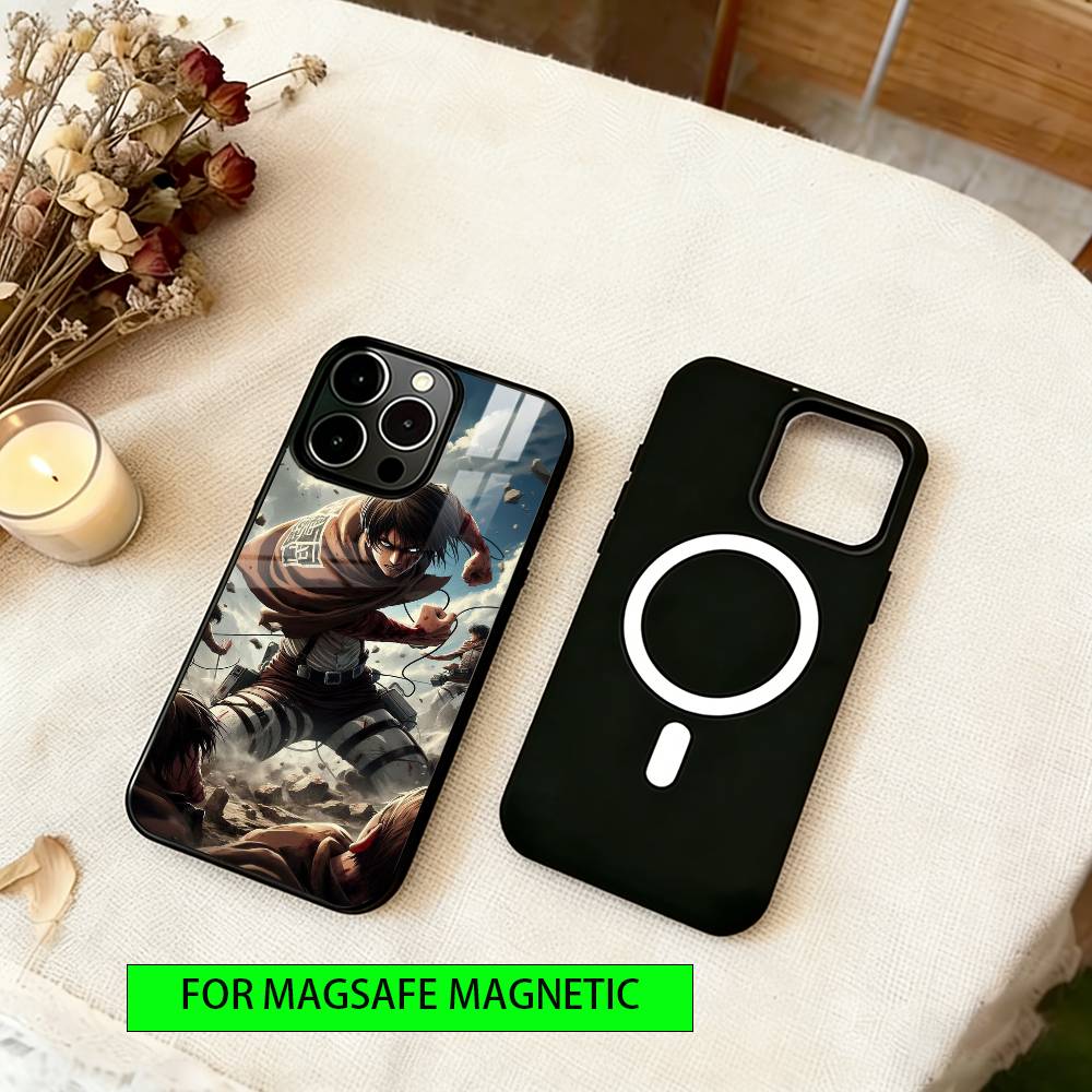Eren Yeager Phone Case Magnetic with Magsafe Wireless Charging For iPhone17,16,15,14,13,12,11 Plus,Pro