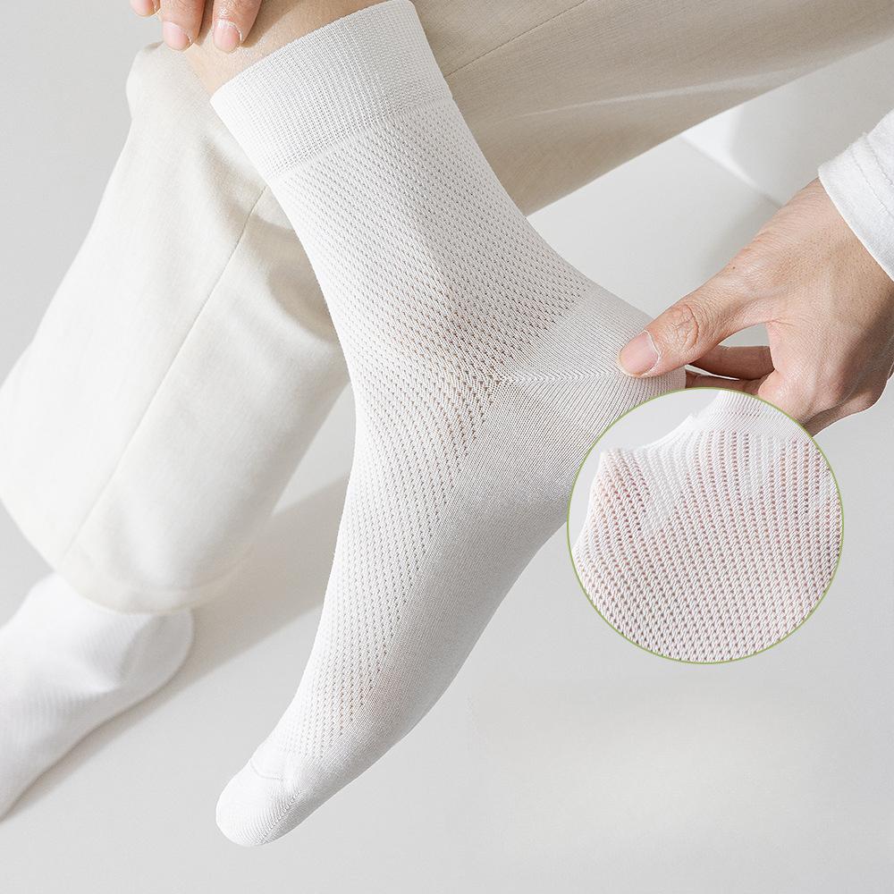 5 Paar Herren Sommer Antibakteriell Mesh Ultra Dünn Anti-Geruch Atmungsaktiv Wadenlang Schweißabsorbierend Lange Socken
