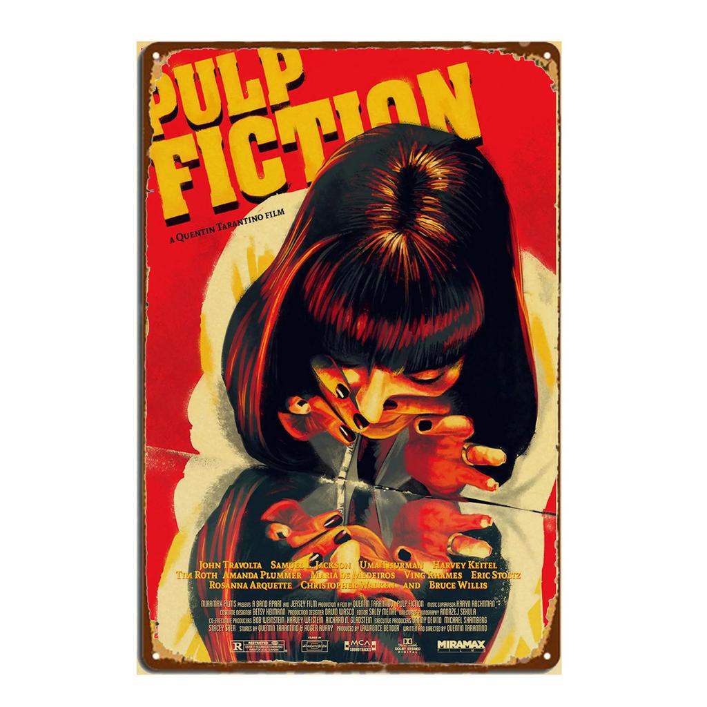 Metallblechschild Vintage Shabby Dekorative Schilder Quentin Tarantino Film Schilder Haus Schlafzimmer Wandplatte Poster Dekor Blechschilder