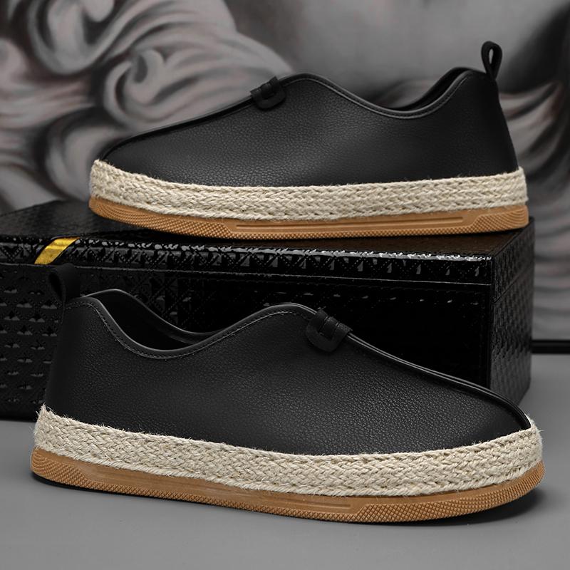 New Summer Men's Leather Moccasins Fashion Black Slip-on Men Casual Shoes Comfortable Flat Man Loafers Leisure Hey Dude Shoes