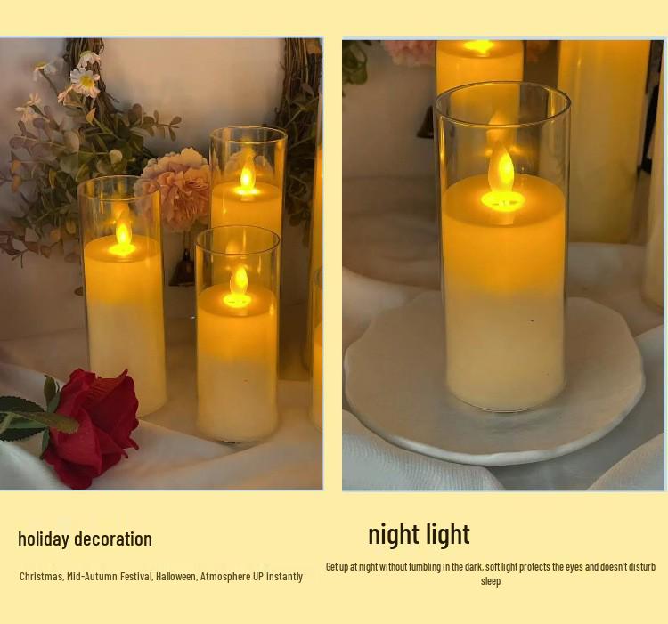 Acrylic LED Candle Light with Swaying Flame and Cup