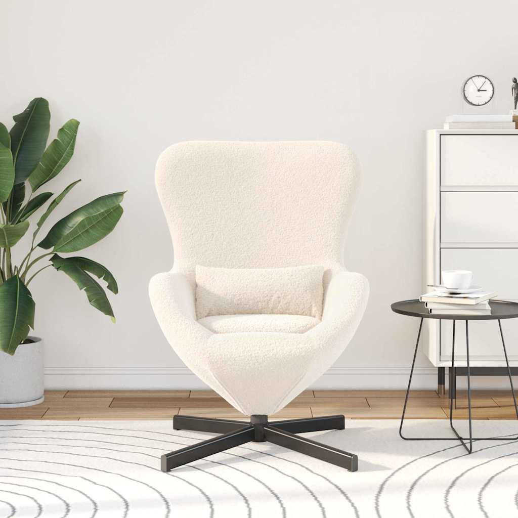 Egg Chair Cream 63 x 73 x 90 cm Fabric