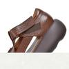 Johnature Retro Genuine Leather Roman Sandals Comfortable And Versatile Round Toe Thick Soled Women's Shoes