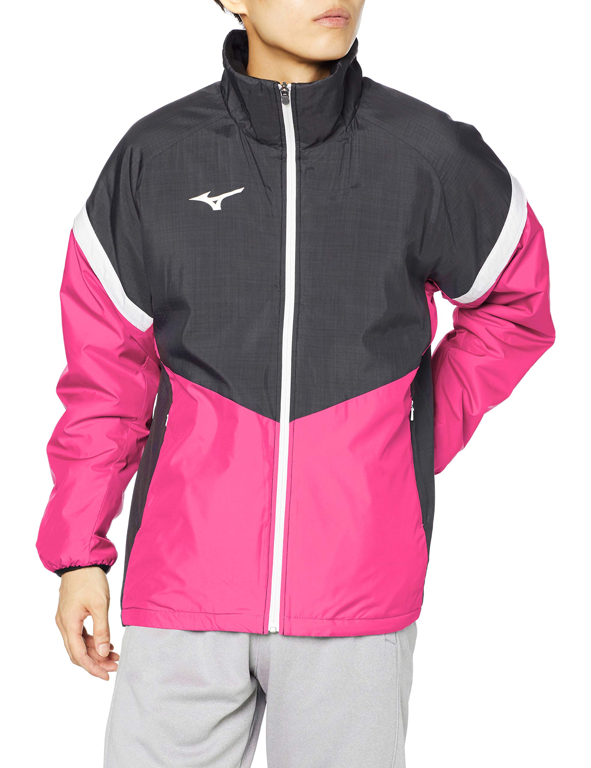 

Mizuno Breath Thermo Light Warmer Size L Size Jacket, 62JE0505, Black/Pink, (Japan L)