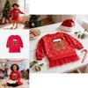 Christmas Girl Sweater With Cartoon Pattern For Kids Autumn Wear