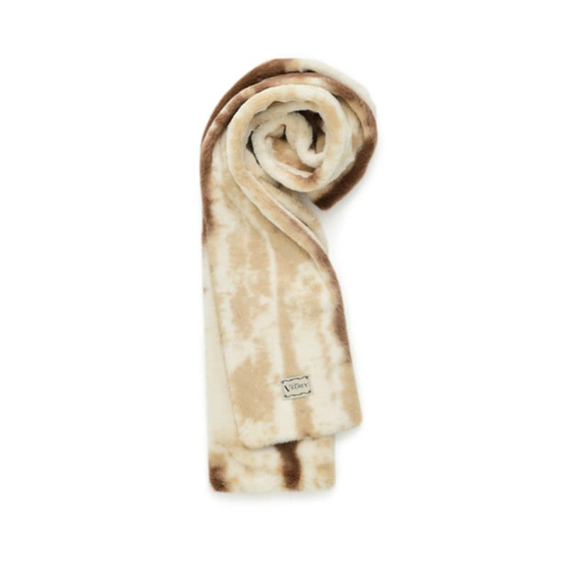 Velsey Fake Fur Tie-Dye Muffler [BROWN]