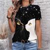 Fashion Women Retro Plush Animal Patterns Print T Shirt Funny Casual O-neck Short Sleeves T-shirt Summer Female Tee Shirt