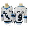 Vintage Utah Hockey Jersey 9 Embroidered Ice Practice Shirt Mens Cotton Blend Retro Team Uniform