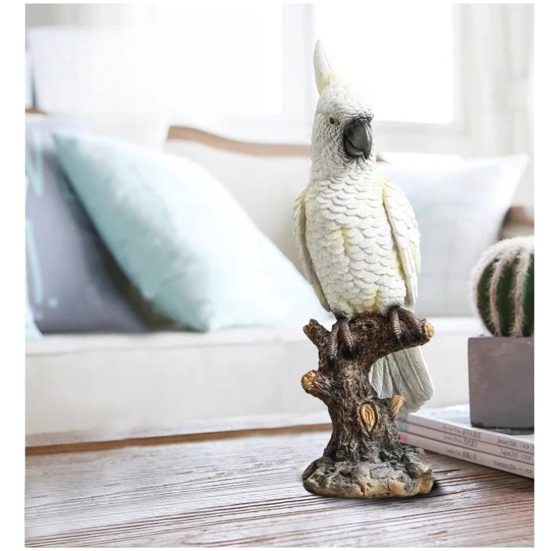 1 Set Desk Decoration Nordic Simulation Parrot Creative Resin Bird Model Garden Living Room Foyer Bookshelf Desktop Decoration