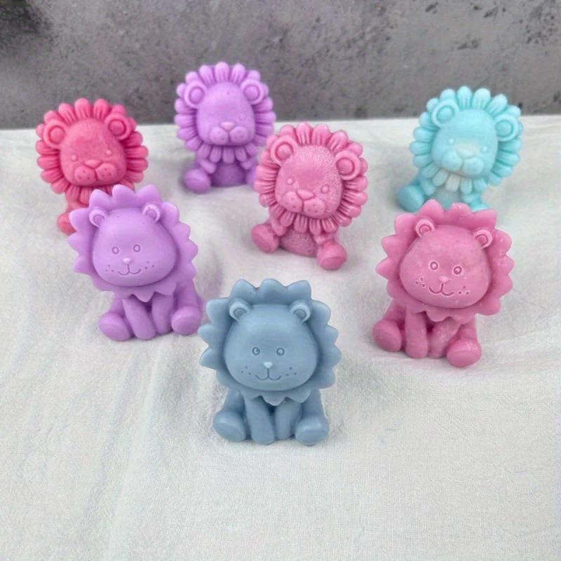 1pc Cute Lion Silicone Candle Mold Handmade Soap Aromatherapy Plaster Resin Making Kit DIY.