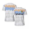 Magliette da Calcio alla Moda con Grafica della Bandiera del Senegal per Uomo Tendenze 3D Stampa Emblema Nazionale Magliette Sportive Ampie Traspiranti